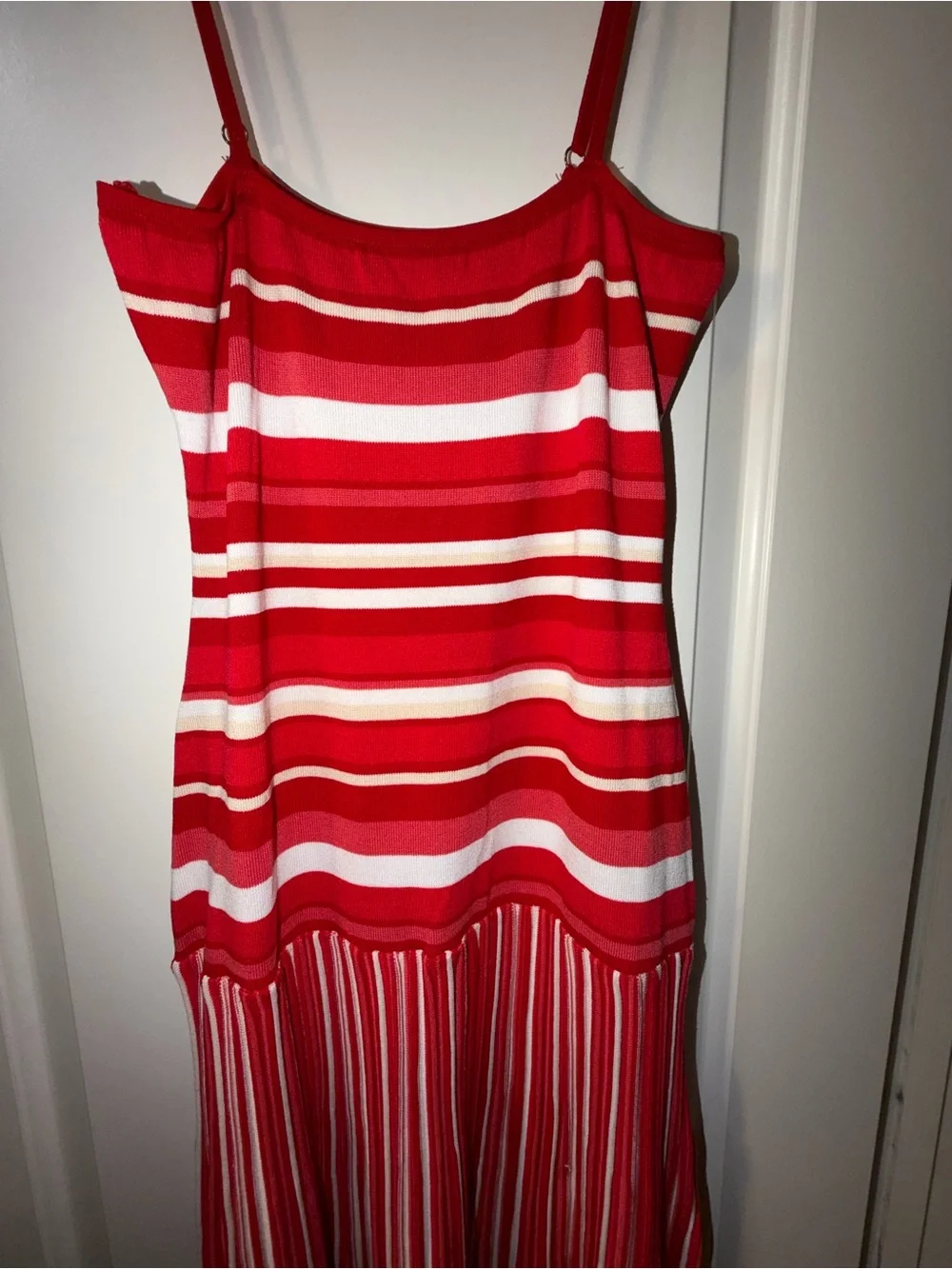 Red Striped Spaghetti Strap Maxi Dress